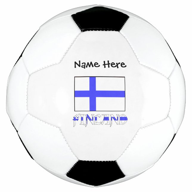 Finland Finnish Flag Personalised Name  Soccer Ball (Front)