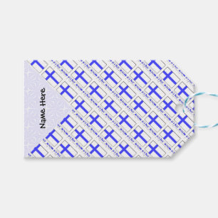 Finland Finnish Flag Tiled Personalised Name Gift Tags