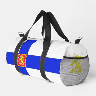 Finland flag and coat of arms duffle bag