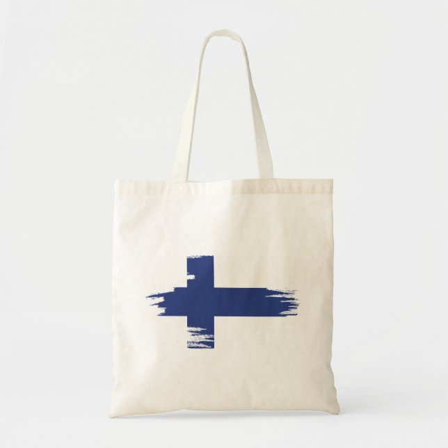 Finland Flag Brush Art Tote Bag (Front)
