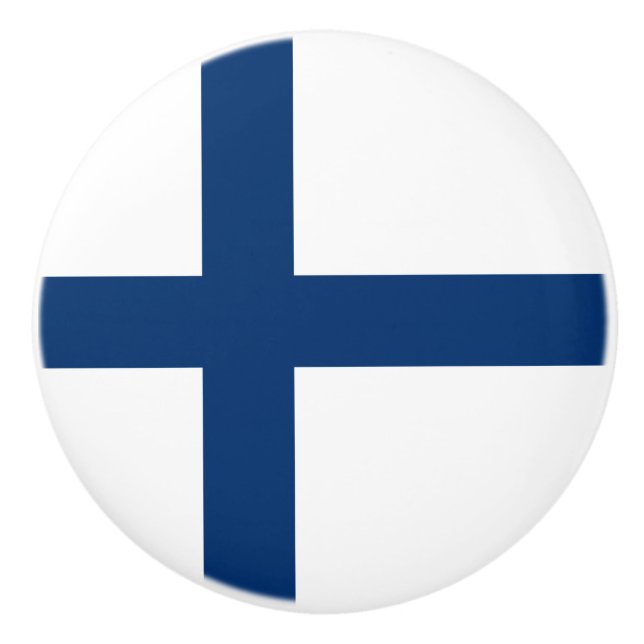 Finland Flag Ceramic Knob (Front)