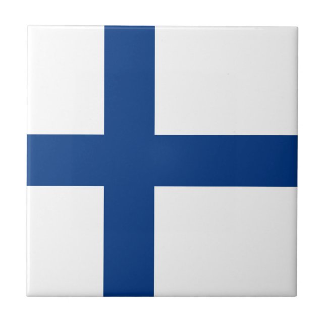 Finland flag ceramic tile (Front)