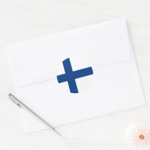 Finland flag classic round sticker