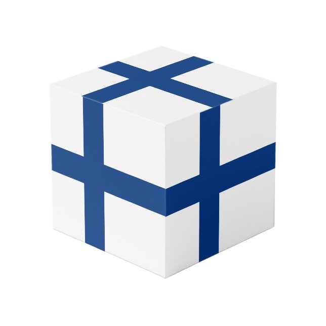 Finland flag cube (Front Angled)