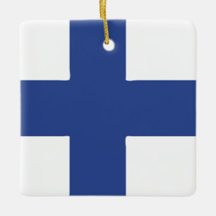 Finland Flag Emblem Ceramic Ornament