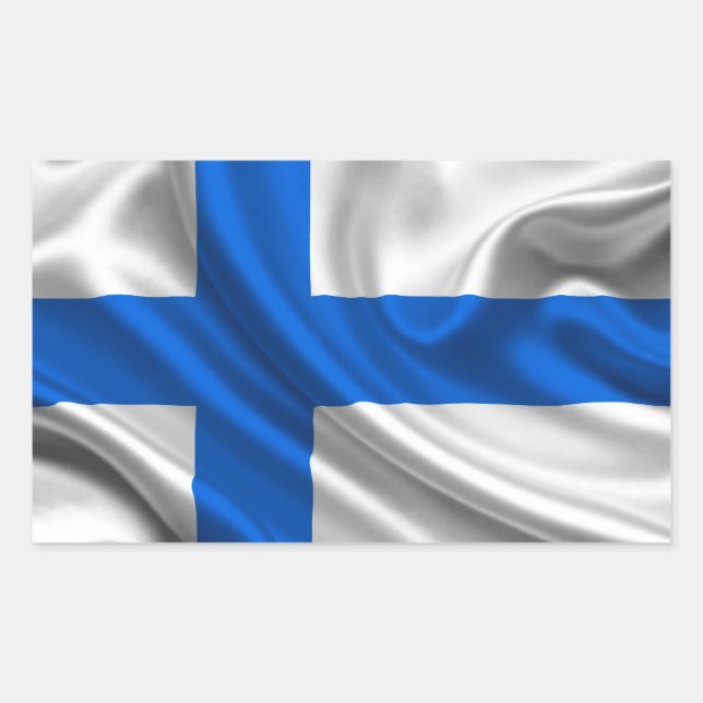 Finland Flag Fabric Rectangular Sticker (Front)