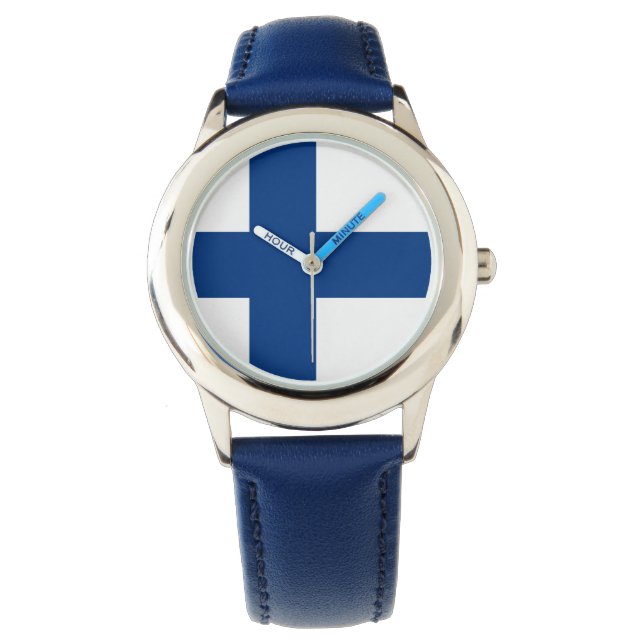 Finland Flag Finnish Patriotic Watch (Front)