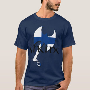 Finland flag Finnish Suomi Viking Axe T-Shirt