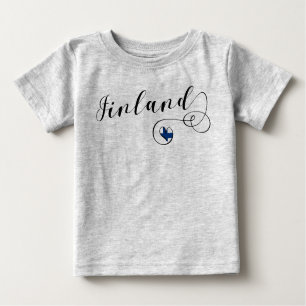 Finland Flag Heart, Finnish Pride Baby T-Shirt