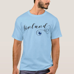 Finland Flag Heart, Finnish Pride T-Shirt
