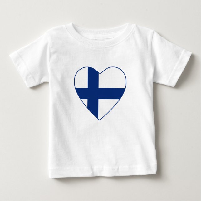Finland Flag Heart T-Shirt (Front)