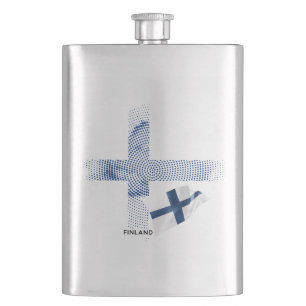 Finland flag hip flask