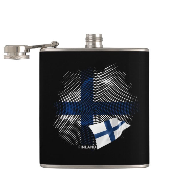 Finland flag hip flask (Opened)