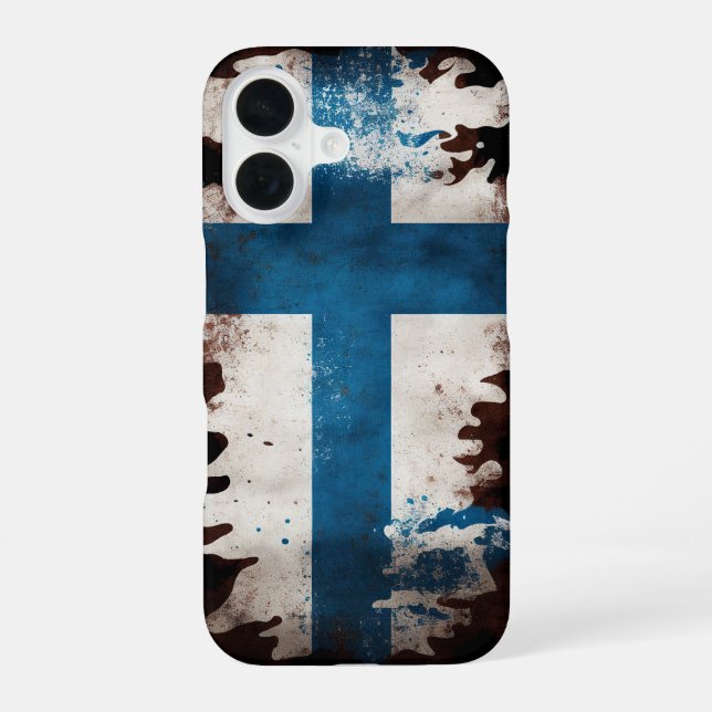 Finland Flag iPhone 16 Case (Back)