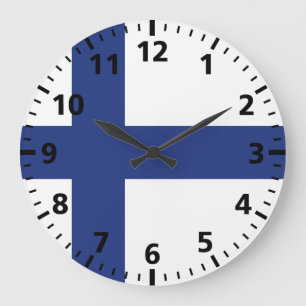 Finland Flag Large Clock