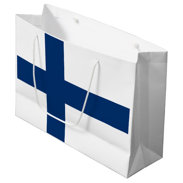 Finland Flag Large Gift Bag (Front Angled)