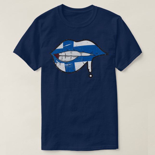 Finland flag lips Suomen Lippu T-Shirt (Design Front)