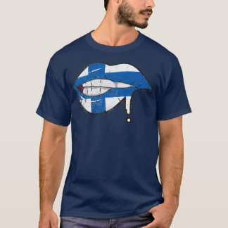 Finland flag lips Suomen Lippu T-Shirt