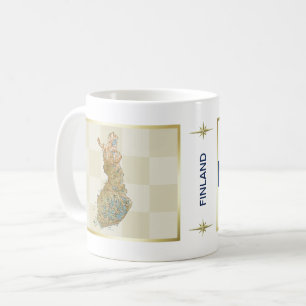 Finland Flag + Map Mug