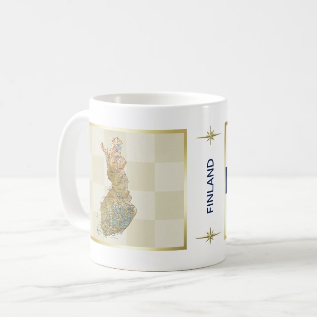 Finland Flag + Map Mug (Front Left)