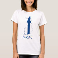 Finland Flag Map "SUOMI" T-Shirt 
