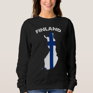 Finland Flag Map Support Finland Finnish Supporter Sweatshirt