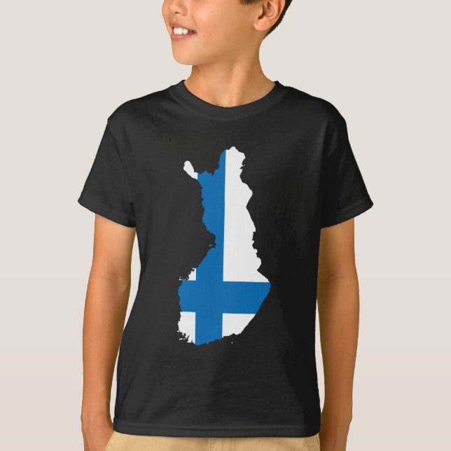 Finland flag map T-Shirt (Front)