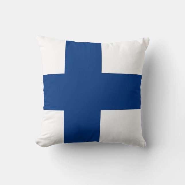 Finland Flag on American MoJo Pillow (Front)