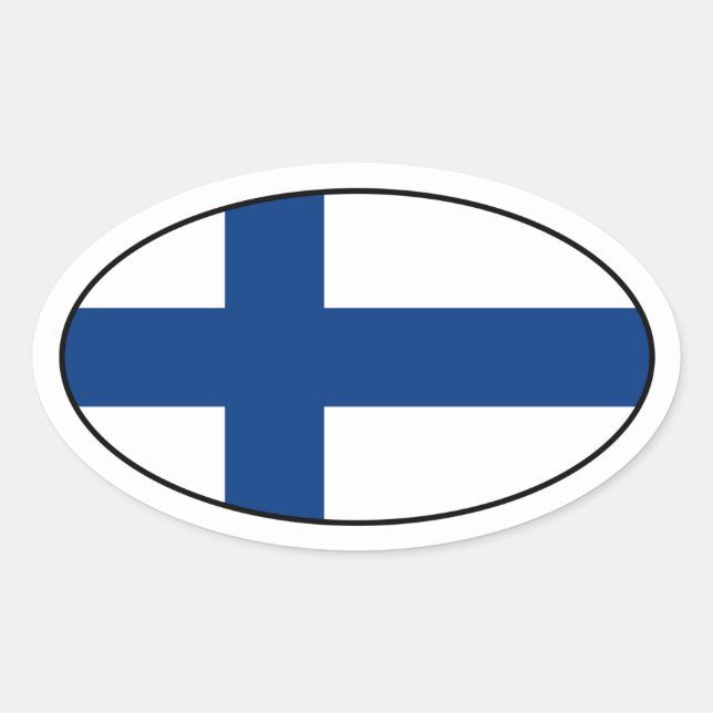 Finland Flag Oval Sticker (Front)