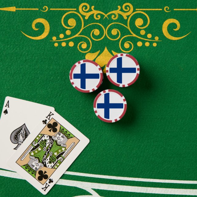 Finland flag poker chips (Poker Table (Stack))