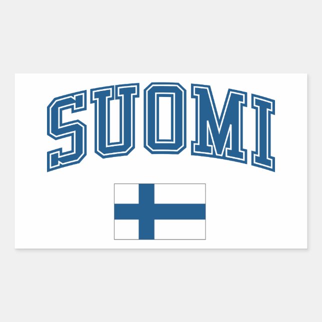 Finland + Flag Rectangular Sticker (Front)