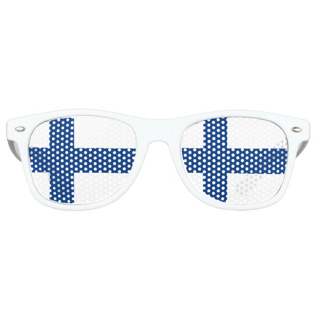 Finland Flag Retro Sunglasses (Front)