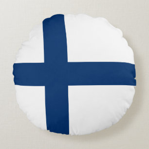 Finland Flag Round Cushion