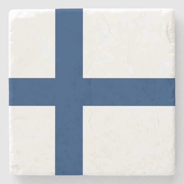 Finland Flag Stone Coaster (Front)