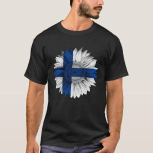 Finland Flag Sunflower Finn Roots Proud Patriotic T-Shirt