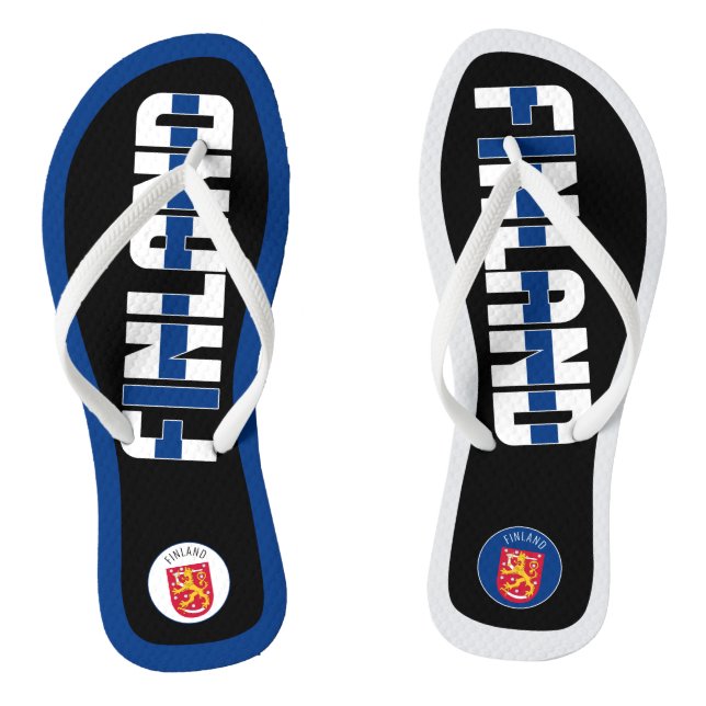 Finland Flag Superb Patriotic Thongs (Footbed)
