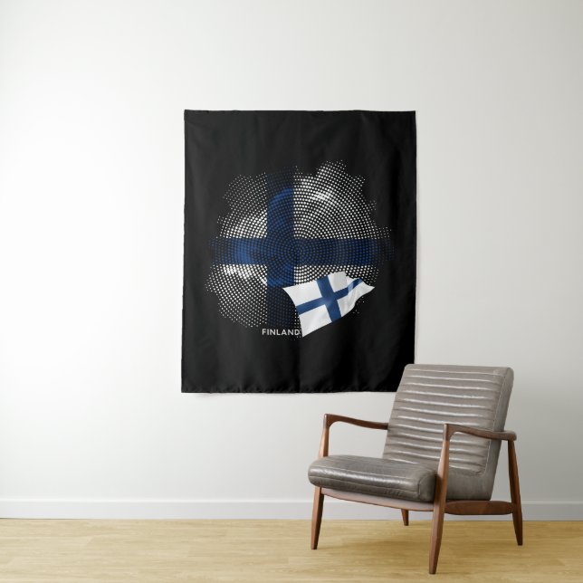 Finland flag tapestry (In Situ)