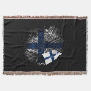 Finland flag throw blanket