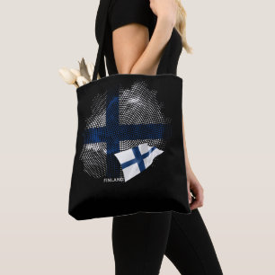 Finland flag tote bag