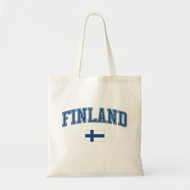 Finland + Flag Tote Bag (Front)