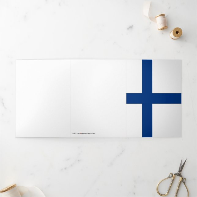 Finland flag Tri-Fold card (Outside)