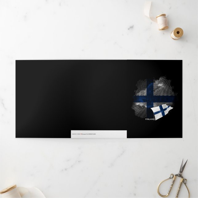 Finland flag Tri-Fold card (Outside)