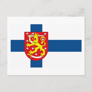 Finland Flag w COA Postcard