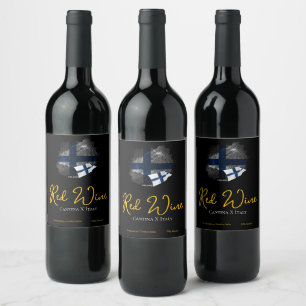 Finland flag wine label