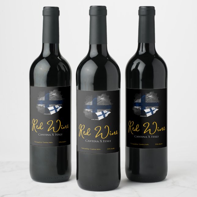 Finland flag wine label (Bottles)