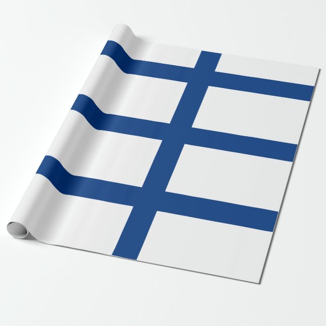 Finland Flag Wrapping Paper (Unrolled)