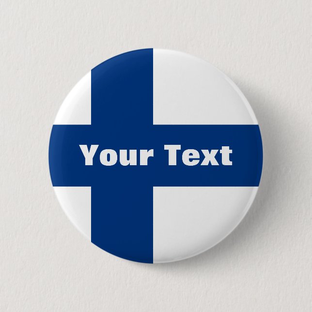 Finland Flag Your Text 6 Cm Round Badge (Front)