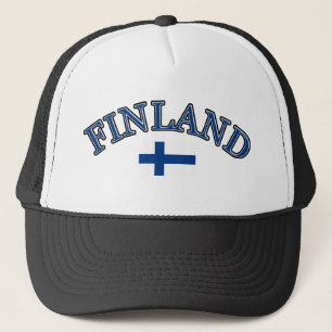 Finland football design trucker hat