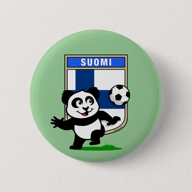 Finland Football Panda 6 Cm Round Badge (Front)