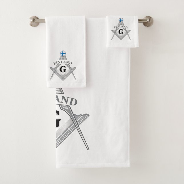 Finland freemasonry sign bath towel set (Insitu)